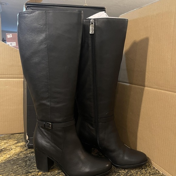 Naturalizer Kalina Boots Womens Size 7.5W Black Block Heel Extra Wide Calf - Picture 1 of 16